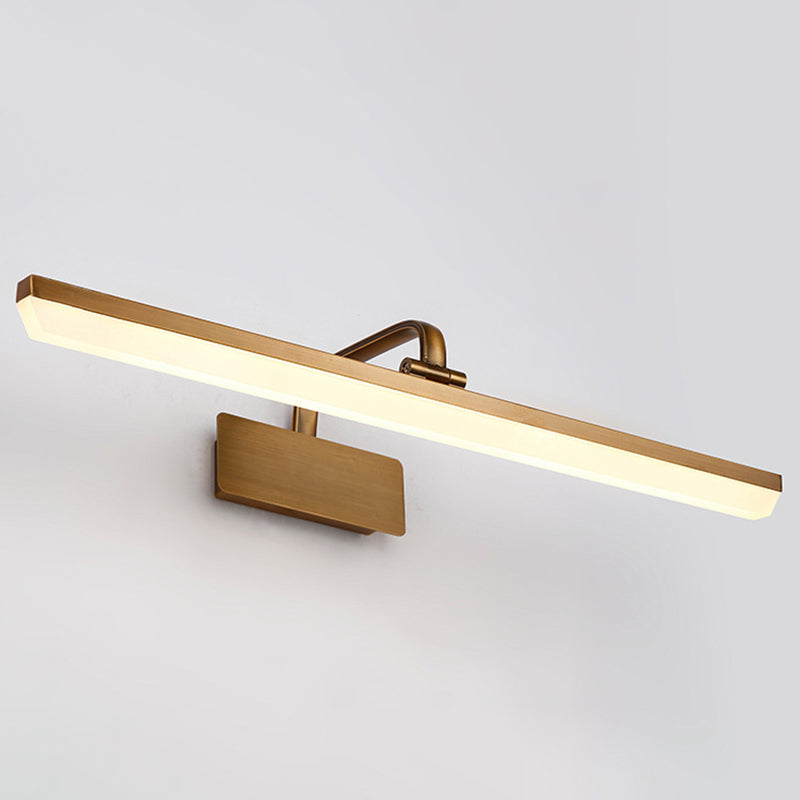 Cabeza ajustable Metal Baño de baño Luz de tocador Minimalismo moderno Luces de tocador de acrílico LED lineal