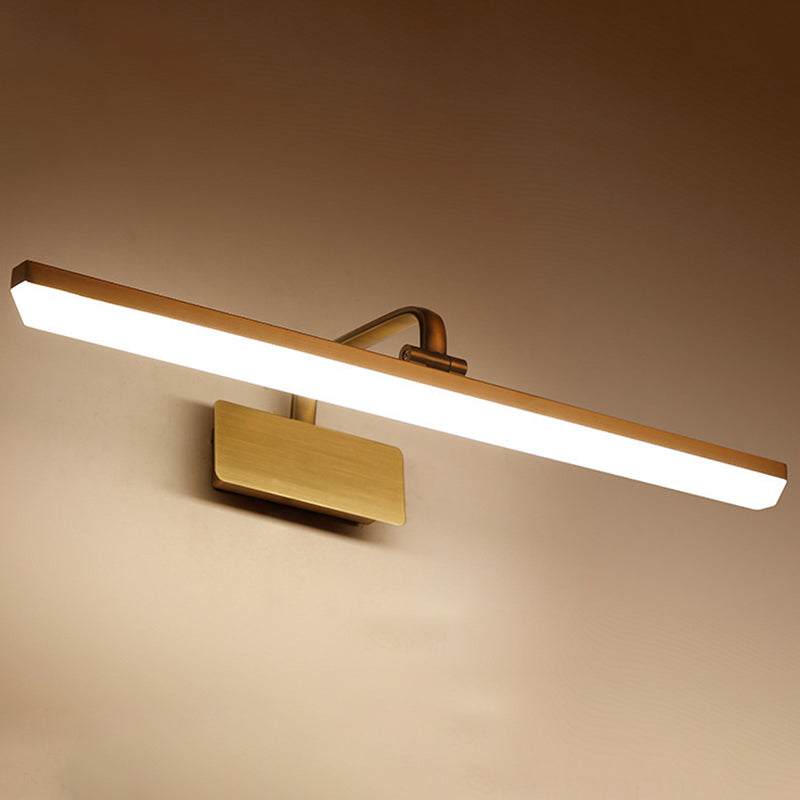 Cabeza ajustable Metal Baño de baño Luz de tocador Minimalismo moderno Luces de tocador de acrílico LED lineal