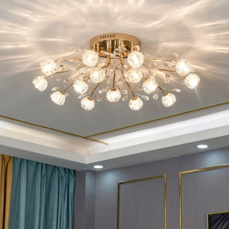 Modern Spherical Ceiling Flush Mount Lights Crystal Ceiling Light