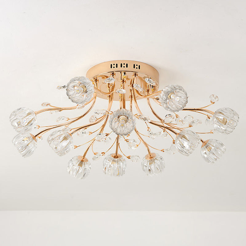 Modern Spherical Ceiling Flush Mount Lights Crystal Ceiling Light