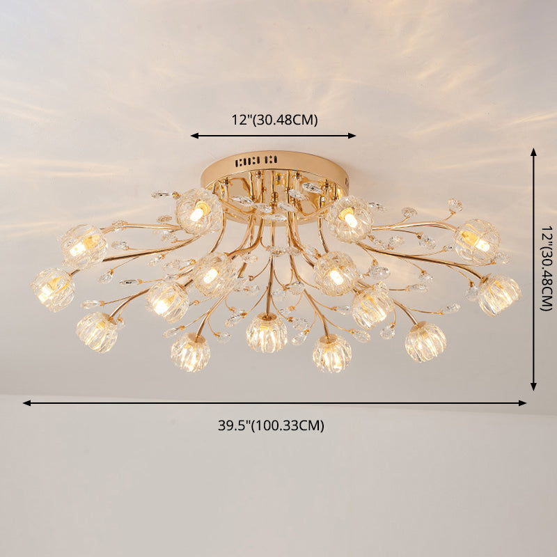 Luces de montaje de montura de techo esférico moderno Luz de techo de cristal