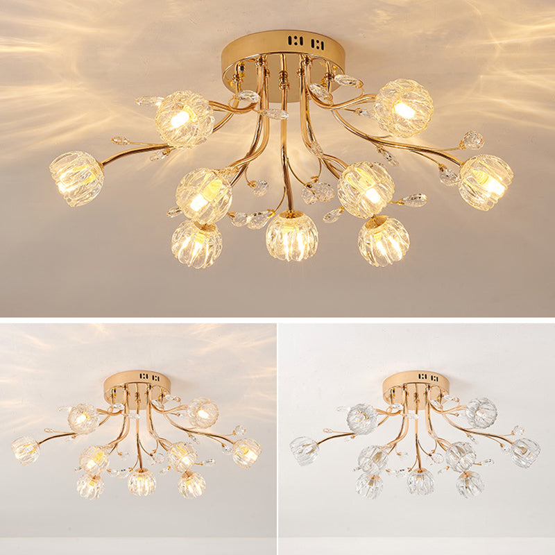 Modern Spherical Ceiling Flush Mount Lights Crystal Ceiling Light