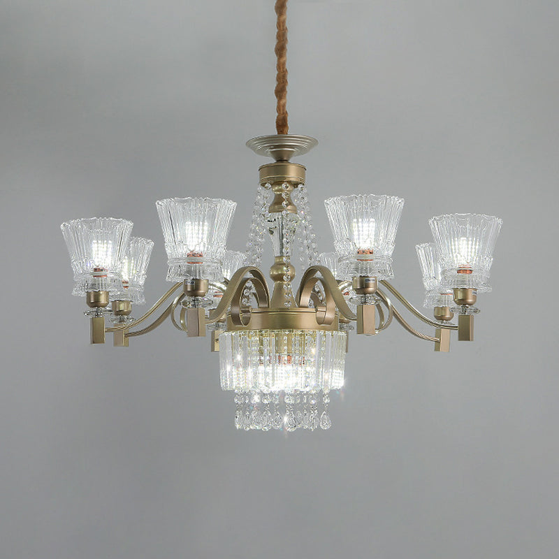 Sputnik Ceiling Chandelier Contemporary Crystal 11/13/15 Heads 37.5"/40.5"/41" Wide Satin Brass Hanging Light