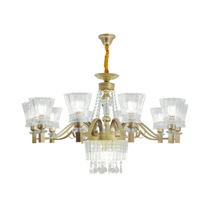 Sputnik Ceiling Chandelier Contemporary Crystal 11/13/15 Heads 37.5"/40.5"/41" Wide Satin Brass Hanging Light