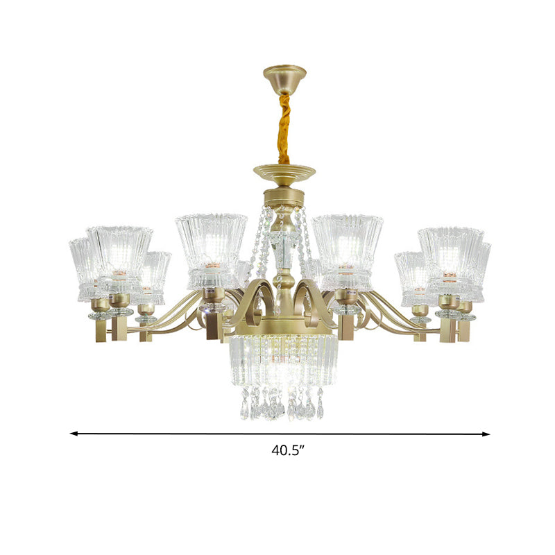 Sputnik Ceiling Chandelier Contemporary Crystal 11/13/15 Heads 37.5"/40.5"/41" Wide Satin Brass Hanging Light