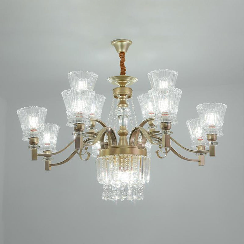 Sputnik Ceiling Chandelier Contemporary Crystal 11/13/15 Heads 37.5"/40.5"/41" Wide Satin Brass Hanging Light