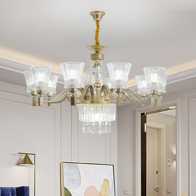 Sputnik Ceiling Chandelier Contemporary Crystal 11/13/15 Heads 37.5"/40.5"/41" Wide Satin Brass Hanging Light