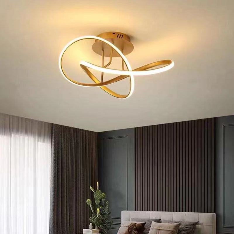 Twisted Semi Flush Mount Light Fixture Ultra-Contemporary Acrylic Ceiling Mount Chandelier for Bedroom