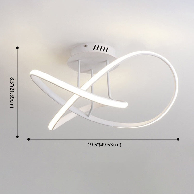 Luz de montaje semi retorcido lámpara de lámpara ultra contemporánea lámpara de montura de techo acrílico para dormitorio