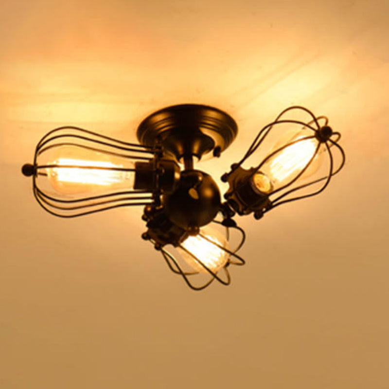 Starburst industrial Semi Flush Monte Light Metal Semi Flush Lights para dormitorio de sala de estar