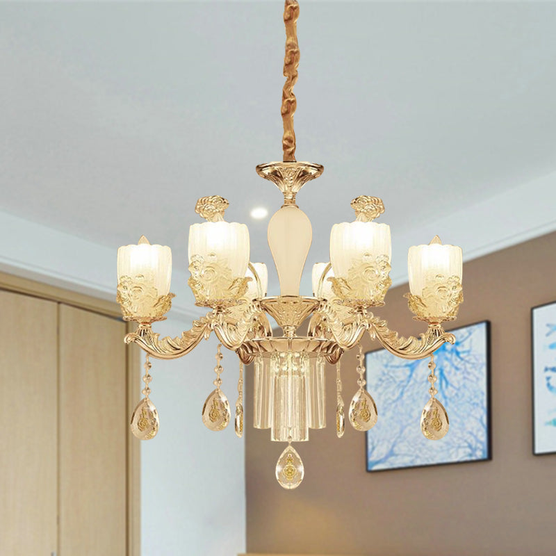 27.5"/31.5" Wide Sputnik Clear Glass Chandelier Light Simple 6/8 Heads Gold Pendant Light Fixture