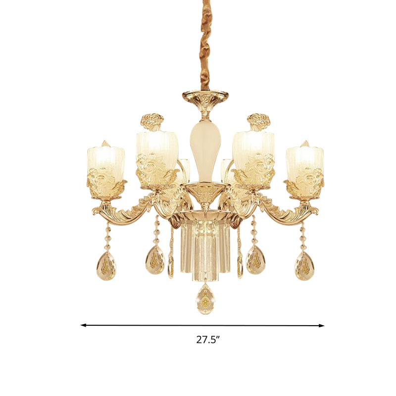 27.5"/31.5" Wide Sputnik Clear Glass Chandelier Light Simple 6/8 Heads Gold Pendant Light Fixture