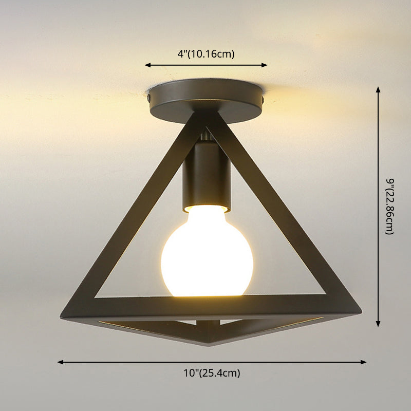 1-leichter Drahtkäfig Halbflush Montal Leuchte Industrial Metall Semi Flush