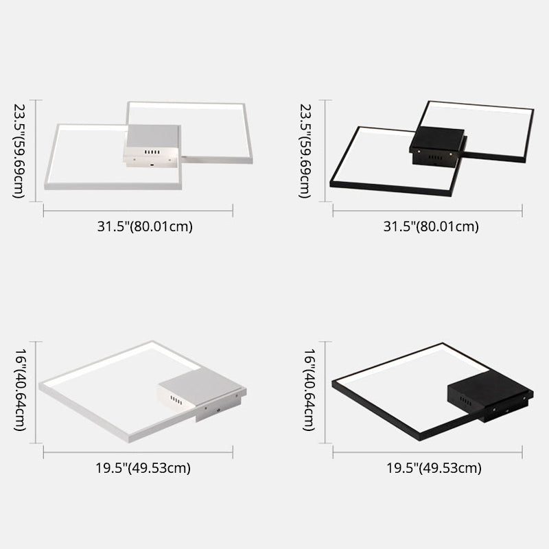 Lámpara de montura semi semi cuadrado simplicidad de techo acrílico montaje al ras de techo para sala de estar