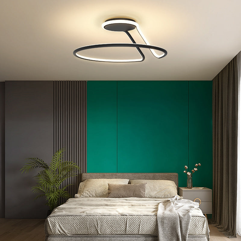 Circular Semi Flush Mounted Ceiling Led Lights Modern Acrylic Semi Flush