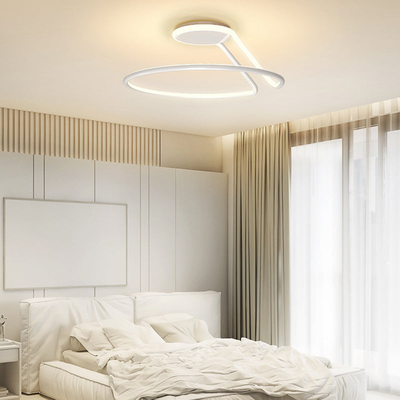 Cirkelvormige semi -spoelige gemonteerde plafond LED -verlichting moderne acryl semi -spoeling