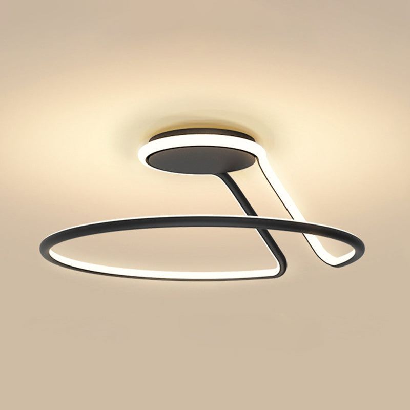 Circular Semi Flush Mounted Ceiling Led Lights Modern Acrylic Semi Flush