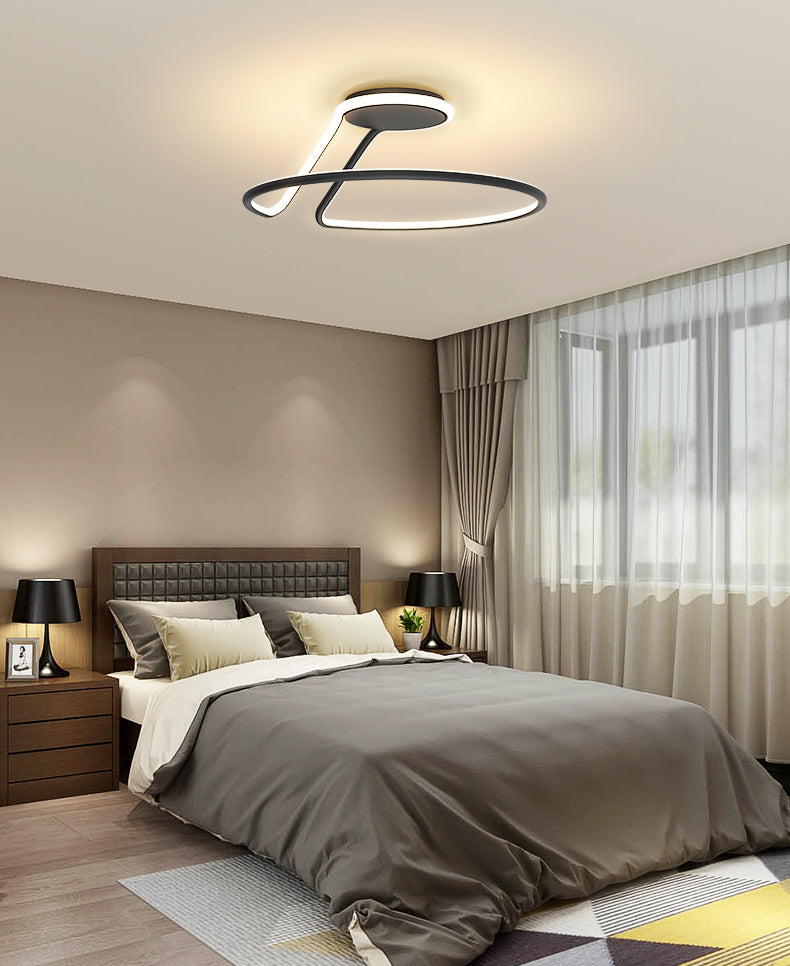 Cirkelvormige semi -spoelige gemonteerde plafond LED -verlichting moderne acryl semi -spoeling