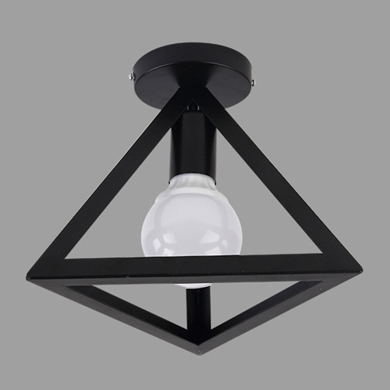 Modern Industrial Style Iron Frame Lampshade Ceiling Lamp for Bedroom