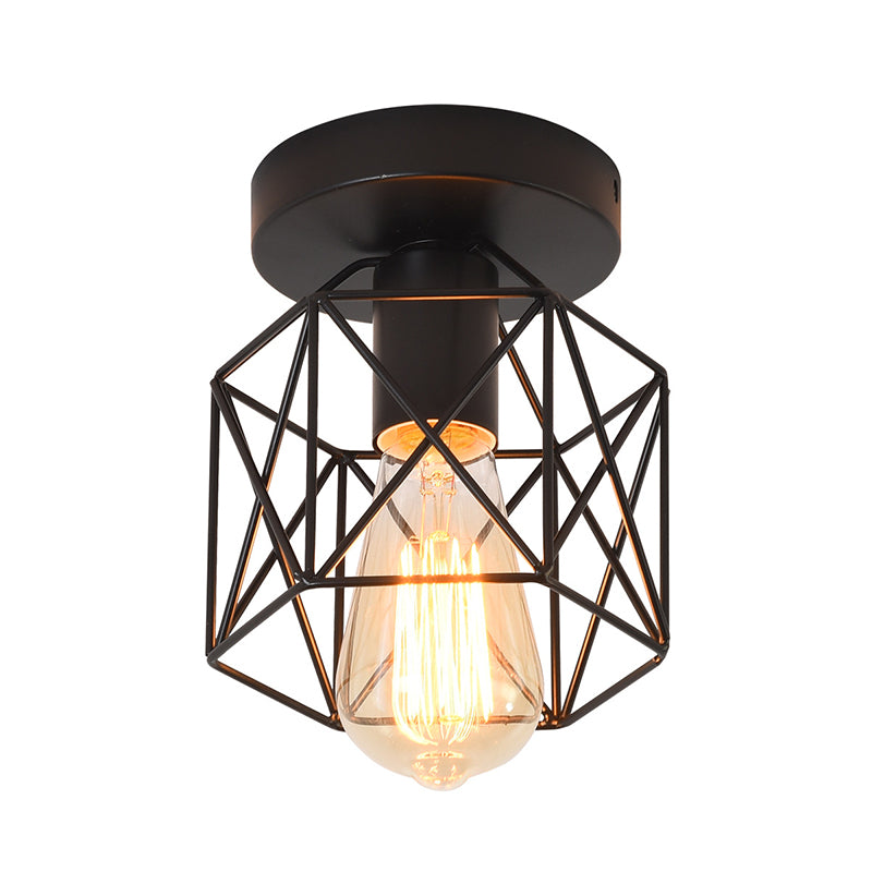 Retro industriële stijl single head ijzeren kooi plafondlamp keuken plafondlicht