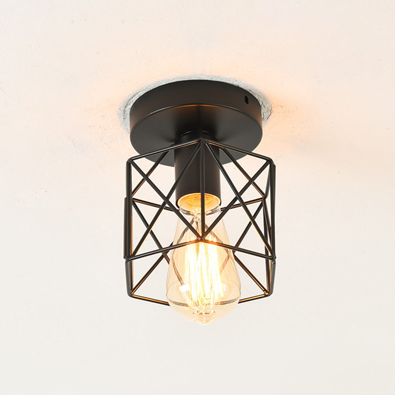 Retro industriële stijl single head ijzeren kooi plafondlamp keuken plafondlicht