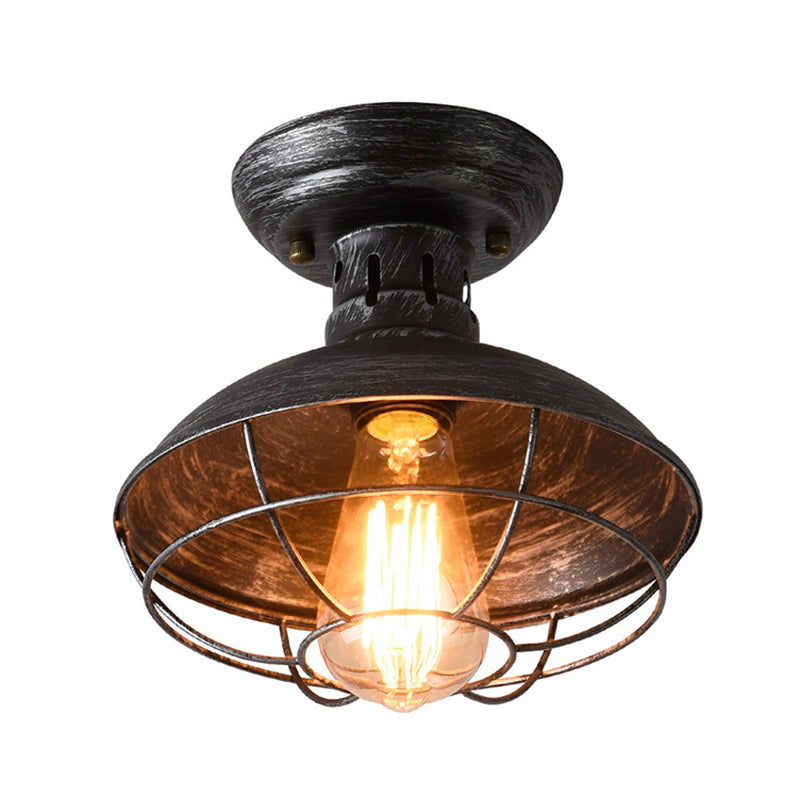 Industriële stijl Single Head Iron Mesh Pot Deksel plafondlamp hangende slaapkamer