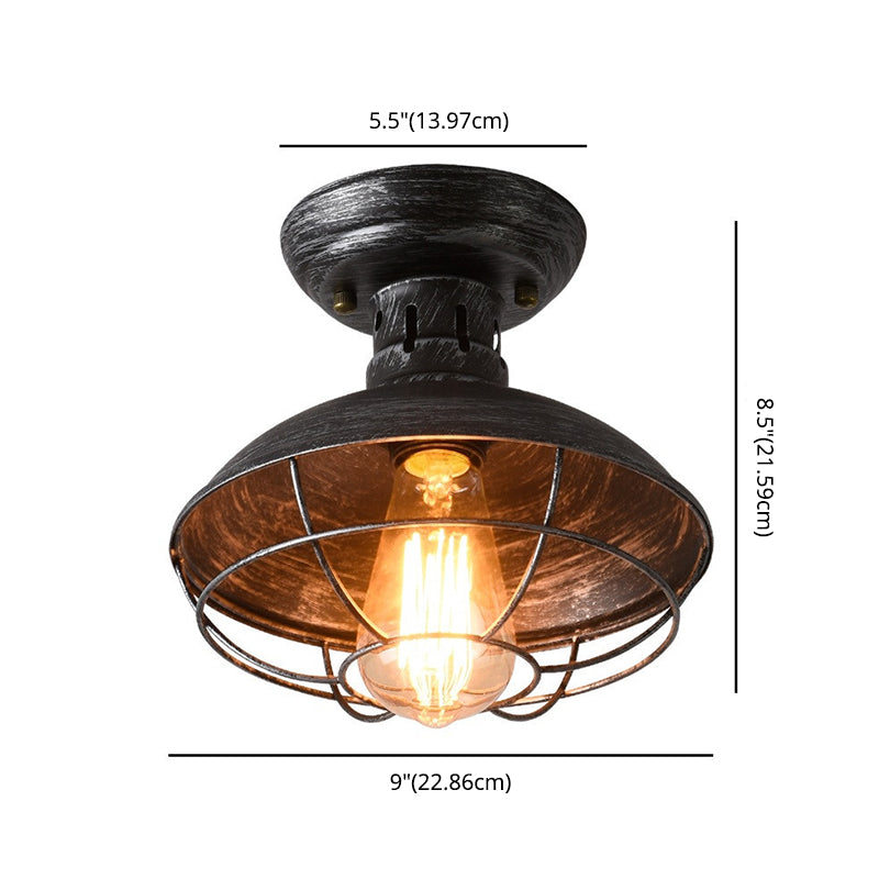 Industriële stijl Single Head Iron Mesh Pot Deksel plafondlamp hangende slaapkamer