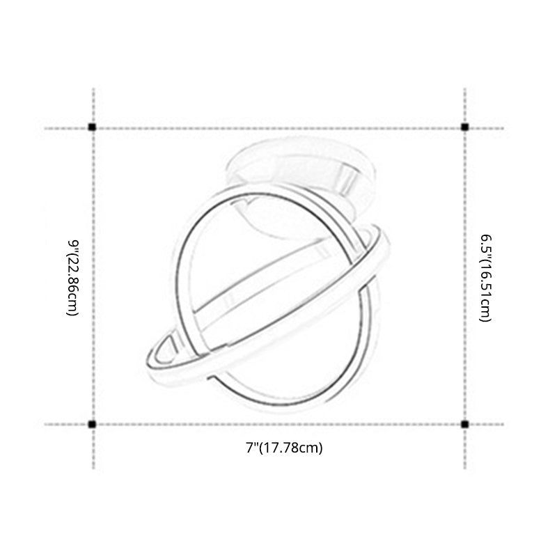 Círculo semi Flush Mount Lighture ultra contemporáneo de lámparas de techo de metal para el pasillo