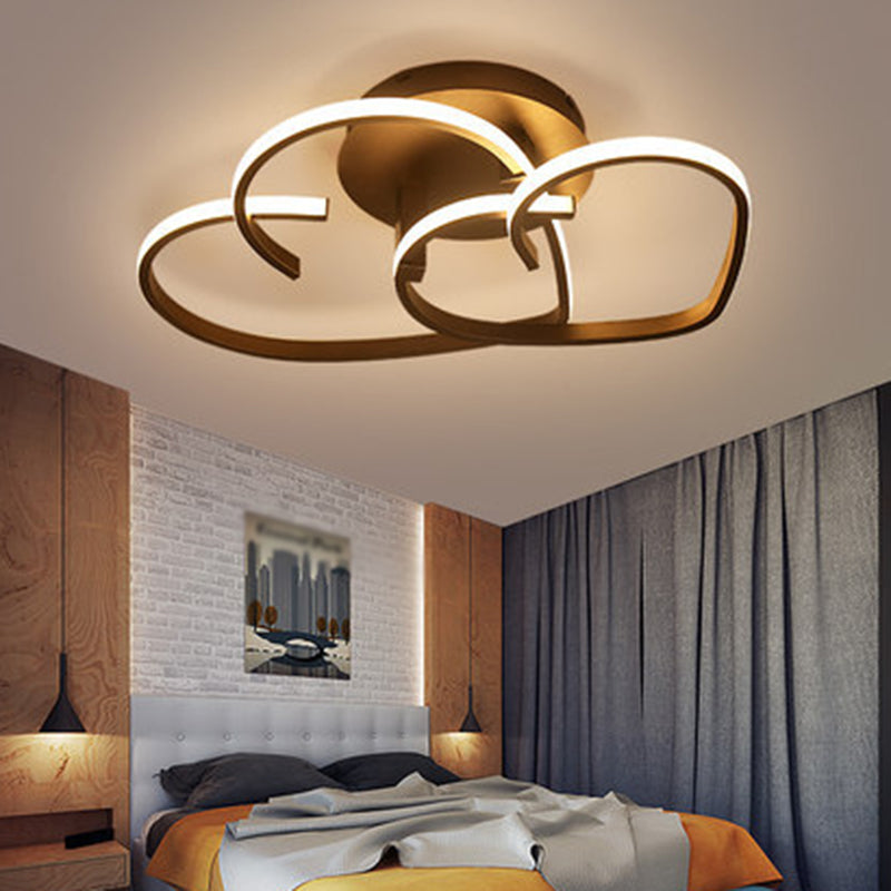 Heart Semi Flush Mount Light Fixture Contemporary Acrylic Ceiling Mount Light Fixture for Bedroom