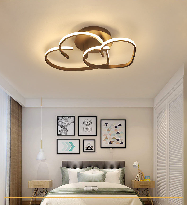 Heart Semi Flush Mount Light Fixture Contemporary Acrylic Ceiling Mount Light Fixture for Bedroom