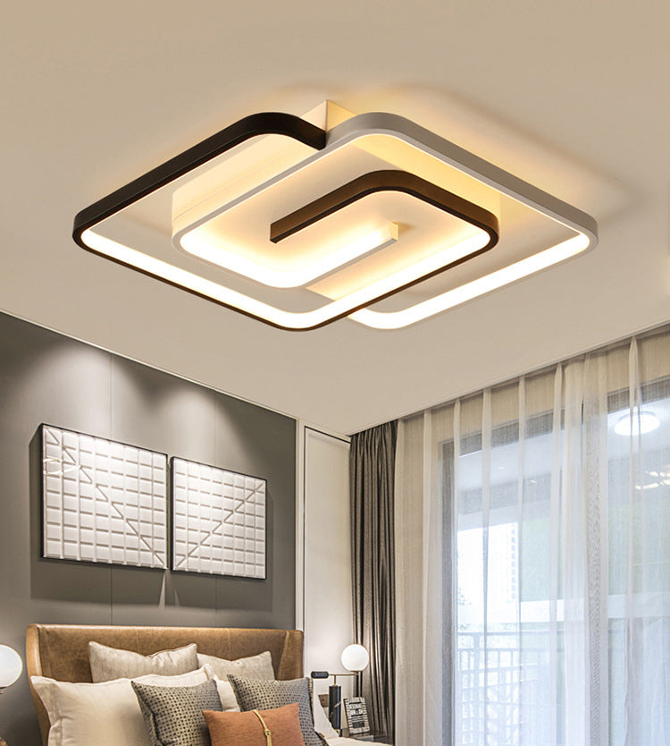 Square Semi Flush Mount Light Fixture Contemporary Acrylic Ceiling Light Fixture for Living Room