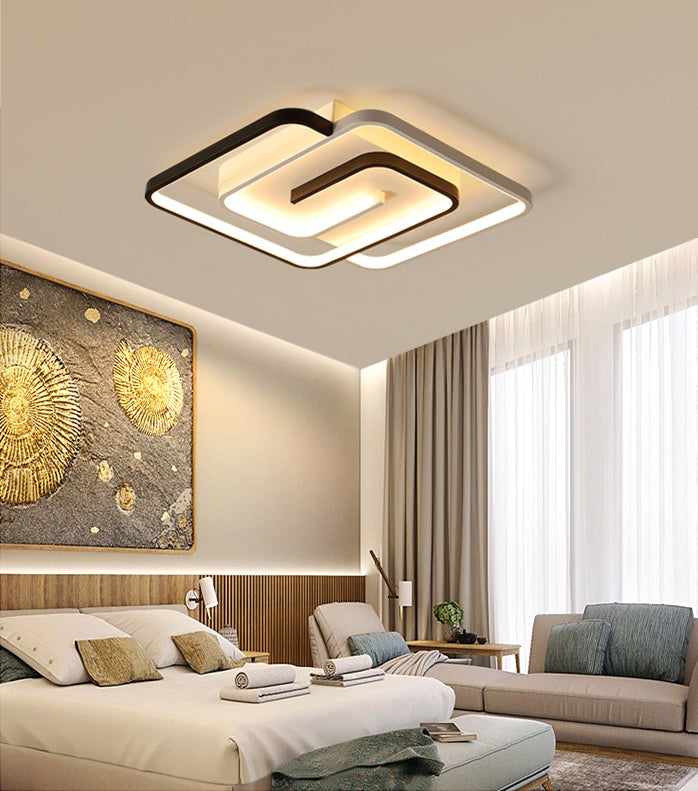 Square Semi Flush Mount Light Fixture Contemporary Acrylic Ceiling Light Fixture for Living Room