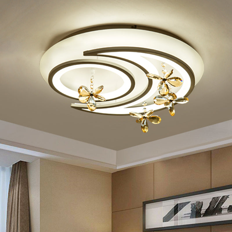 Fleur blanc / Nuage / Lune Flushmount LED Contemporain Acrylique ferme à Ceiling Lamp pour la chambre