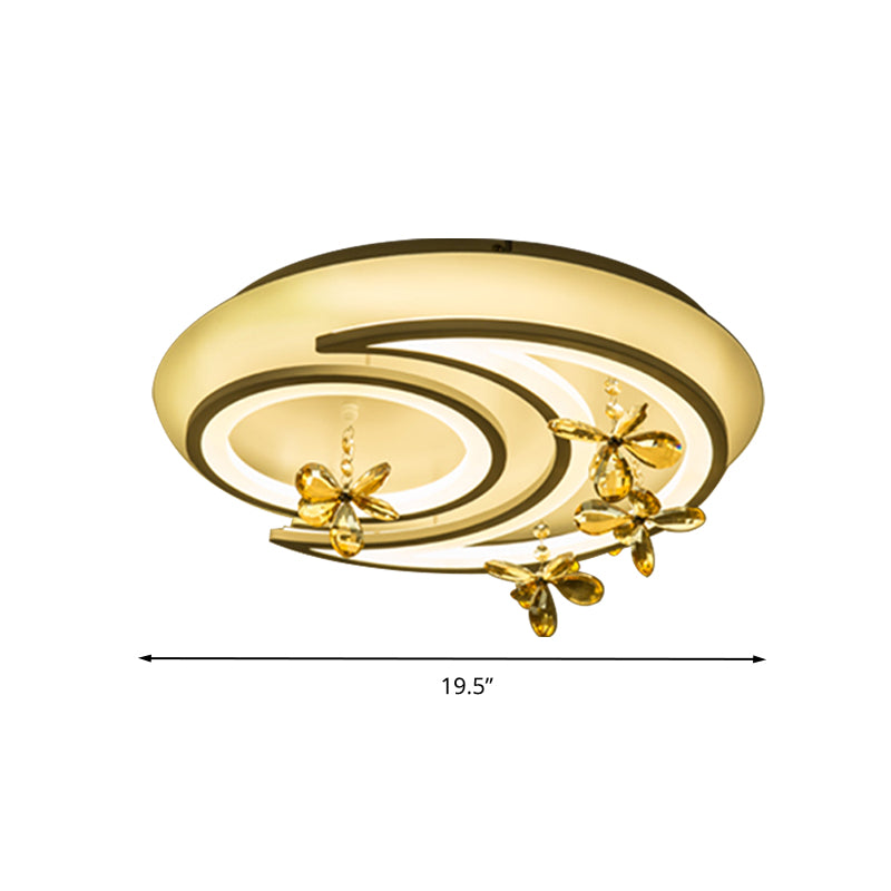 Witte bloem/wolk/maan inbouw hedendaagse LED acryl dicht bij plafondlamp voor slaapkamer