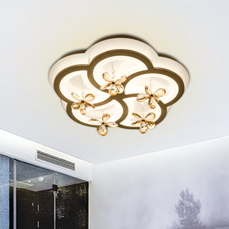 White Flower/Cloud/Moon Flushmount Contemporary LED Acryl Close to Ceiling Lamp for Bedroom