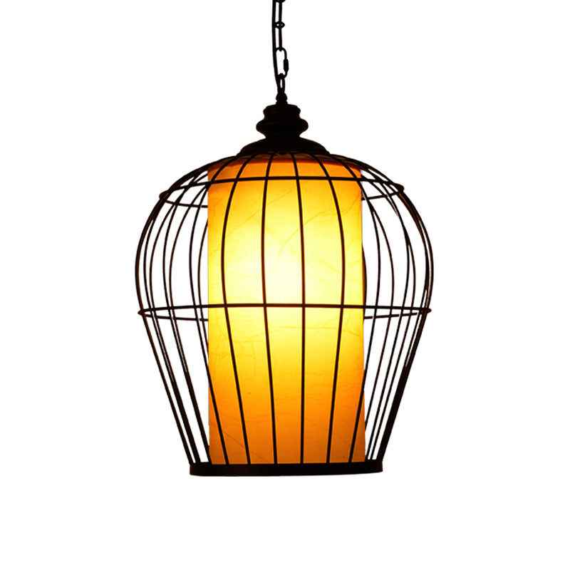 Black Single sospeso a sospensione Simplicity Iron Frame Gage Bird Cage Sospeded Lighting Freet