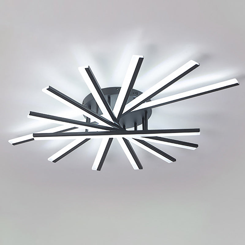 Slender Bar Semi Flush Mount Leichte moderne Acryl -Semi -Flush