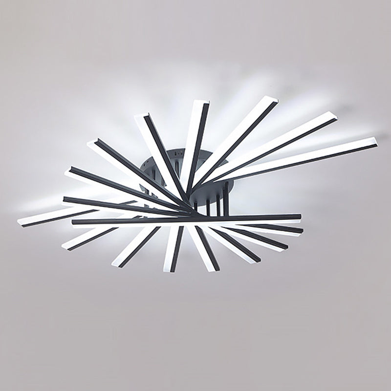 Sender Bar Semi Flush Mount Light Modern Acrylique Semi Flush