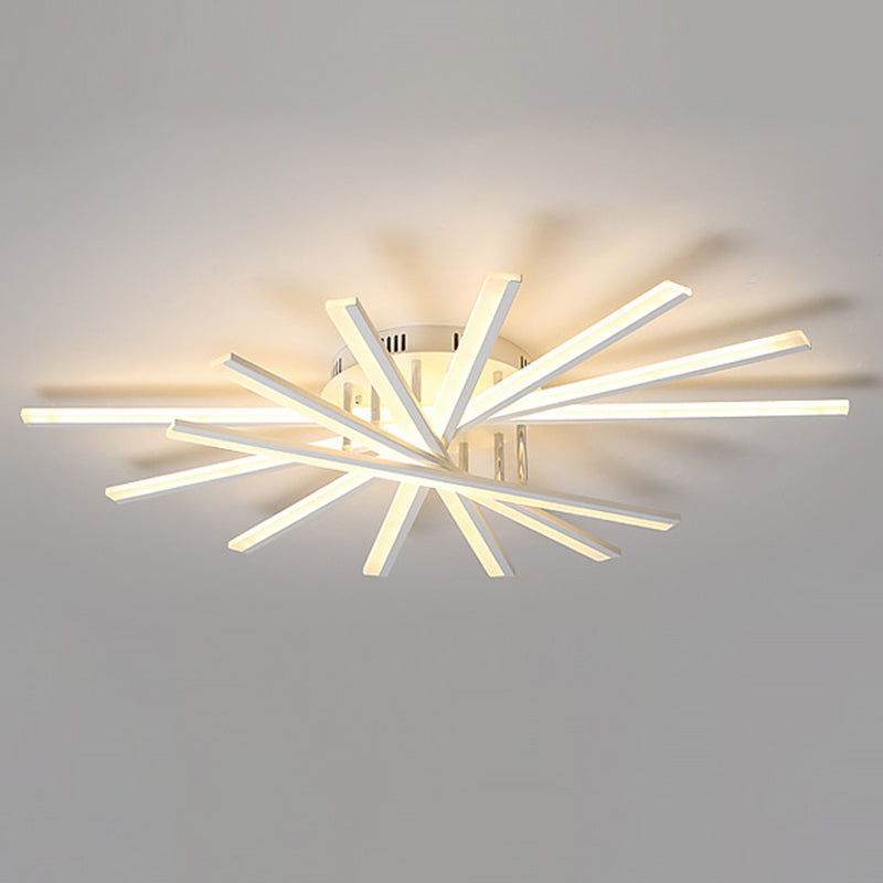 Sender Bar Semi Flush Mount Light Modern Acrylique Semi Flush