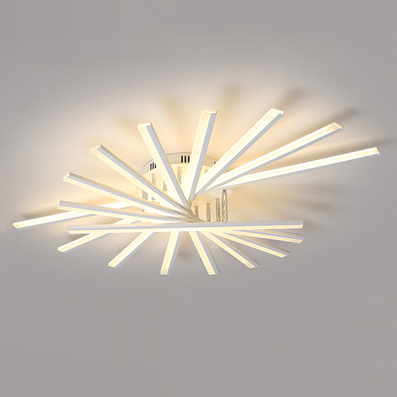 Sender Bar Semi Flush Mount Light Modern Acrylique Semi Flush