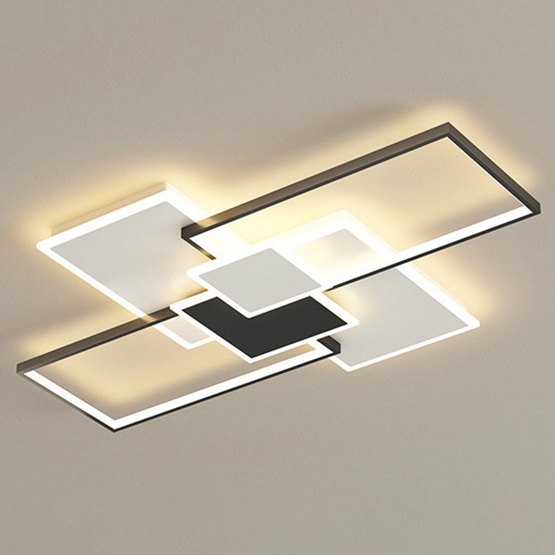 Rectangular Semi Flush Mount Ceiling Fixture Modern Acrylic Semi Flush