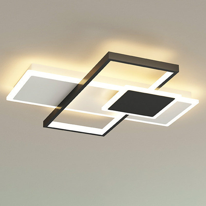 Rectangular Semi Flush Mount Ceiling Fixture Modern Acrylic Semi Flush