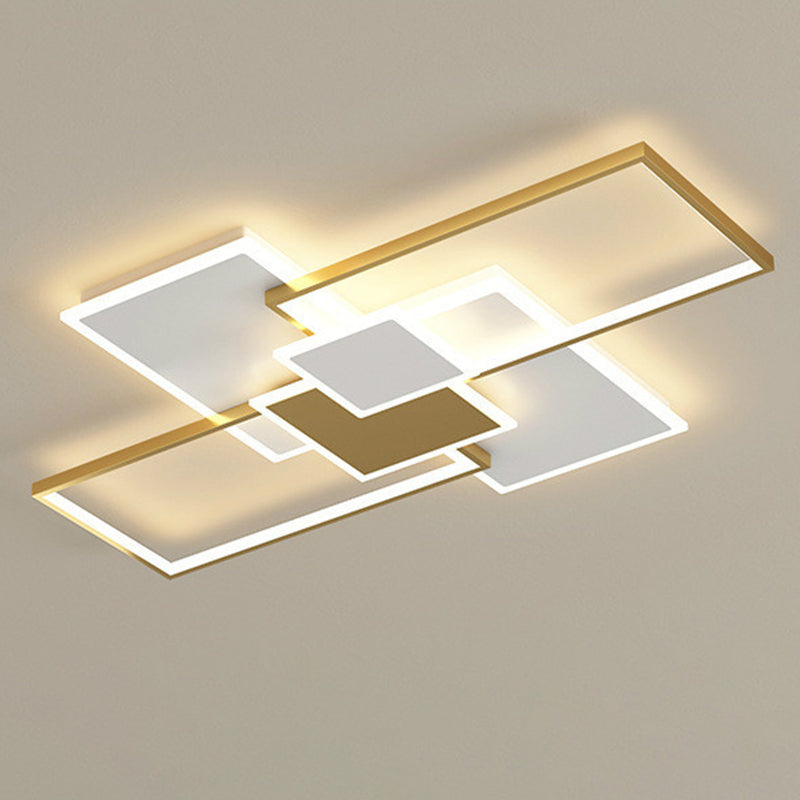 Rectangular Semi Flush Mount Ceiling Fixture Modern Acrylic Semi Flush