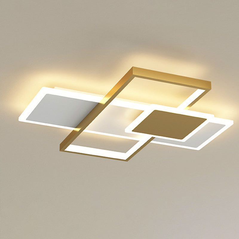 Rectangular Semi Flush Mount Ceiling Fixture Modern Acrylic Semi Flush