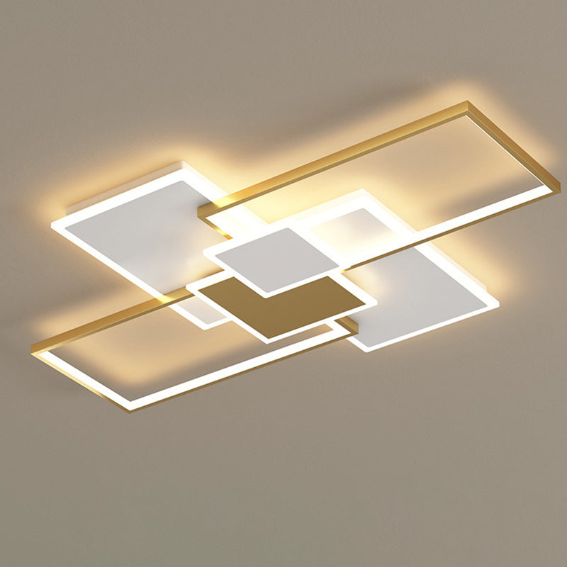 Rectangular Semi Flush Mount Ceiling Fixture Modern Acrylic Semi Flush