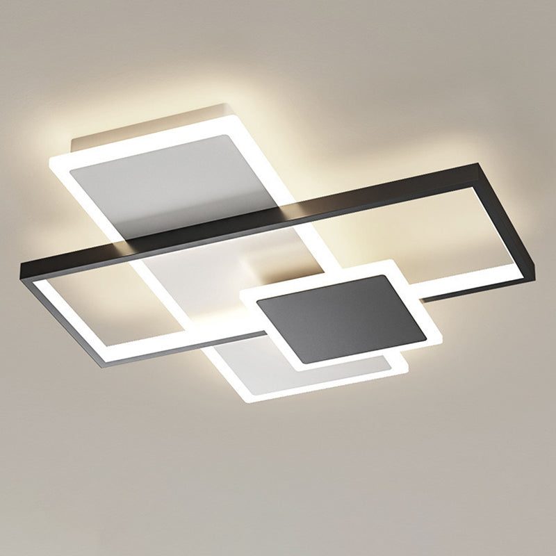 Rectangular Semi Flush Mount Ceiling Fixture Modern Acrylic Semi Flush