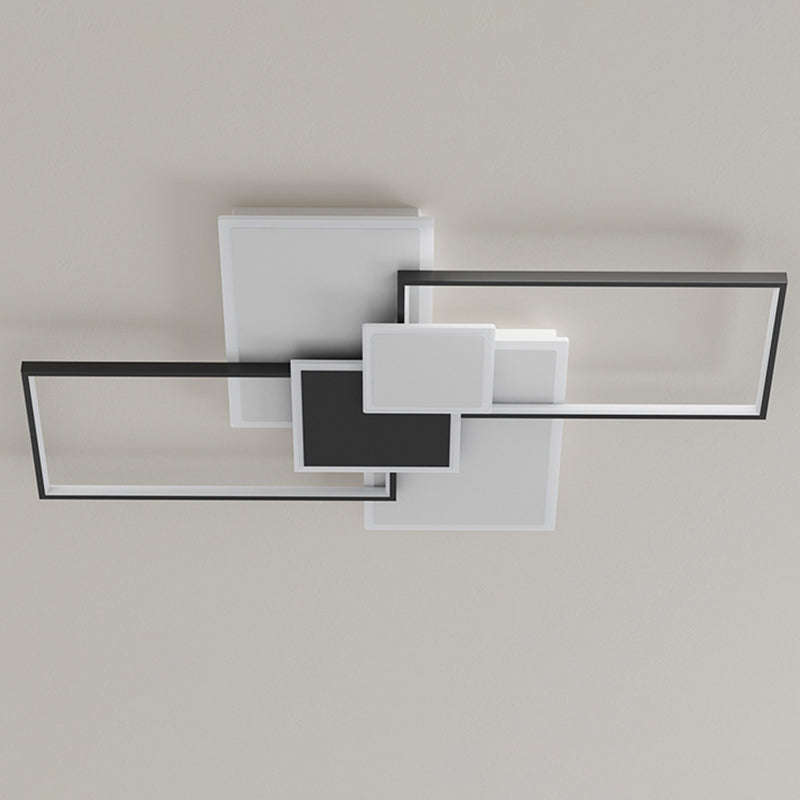 Rectangular Semi Flush Mount Ceiling Fixture Modern Acrylic Semi Flush