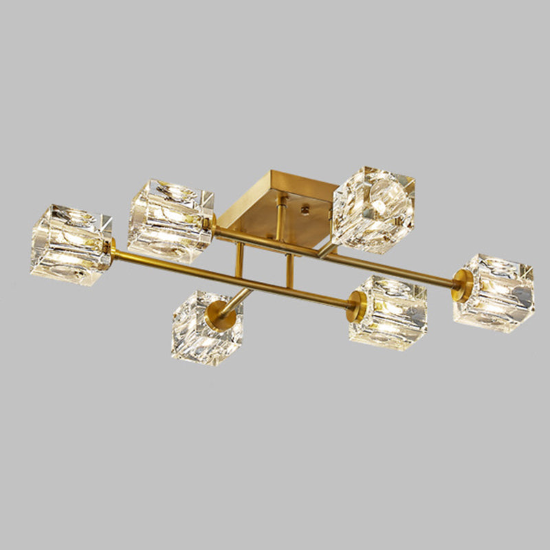 Square Ceiling Flush Mount Lights Modern Crystal Ceiling Light