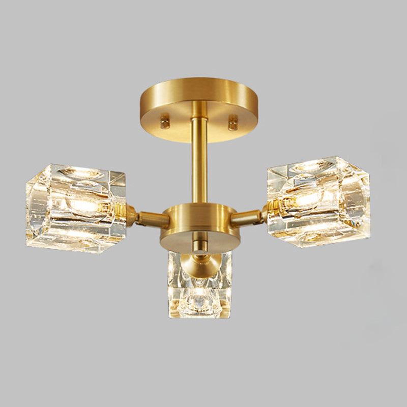 Luci di montaggio a rulli a soffitto quadrato Modern Crystal Affermazione Luce