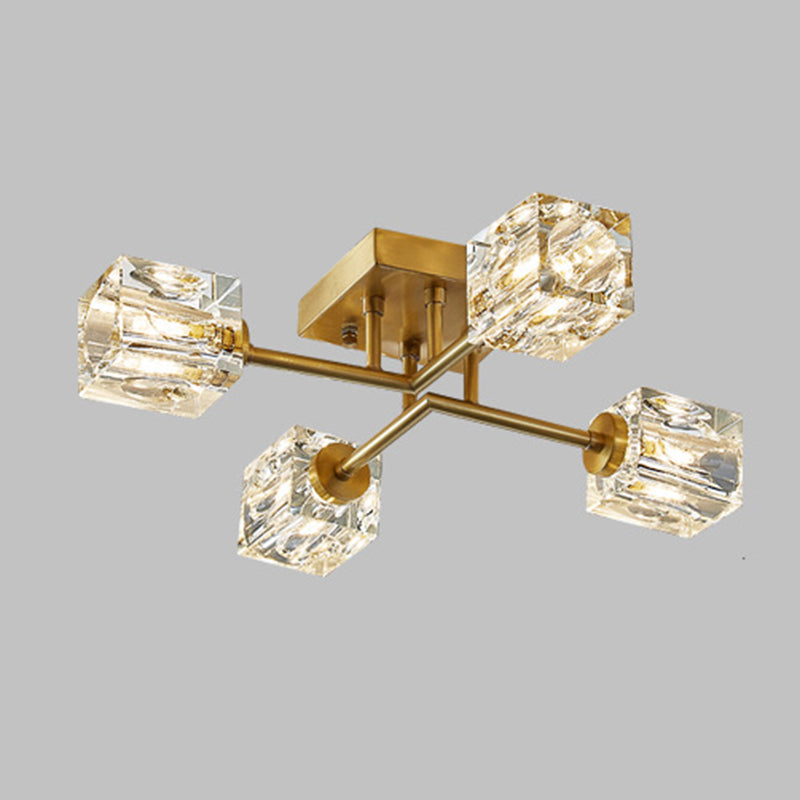 Square Ceiling Flush Mount Lights Modern Crystal Ceiling Light